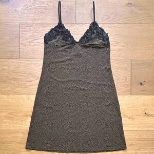 VINTAGE! Calvin Klein Black Lace Slip Dress/Chemise - Late 90s- Medium